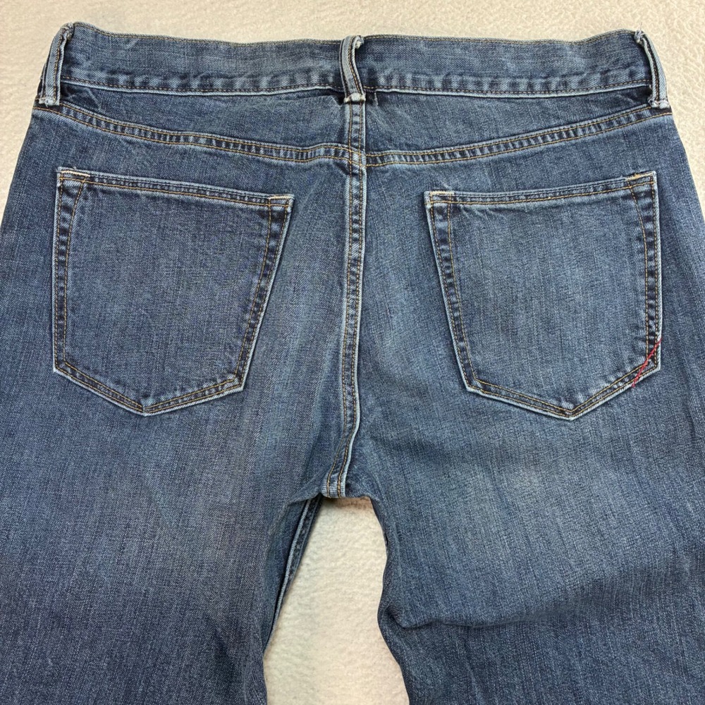 Y2K Banana Republic Boot Cut Jeans Men‎ 32x30 Blue Faded Whiskered Loose Vintage - Picture 3 of 8